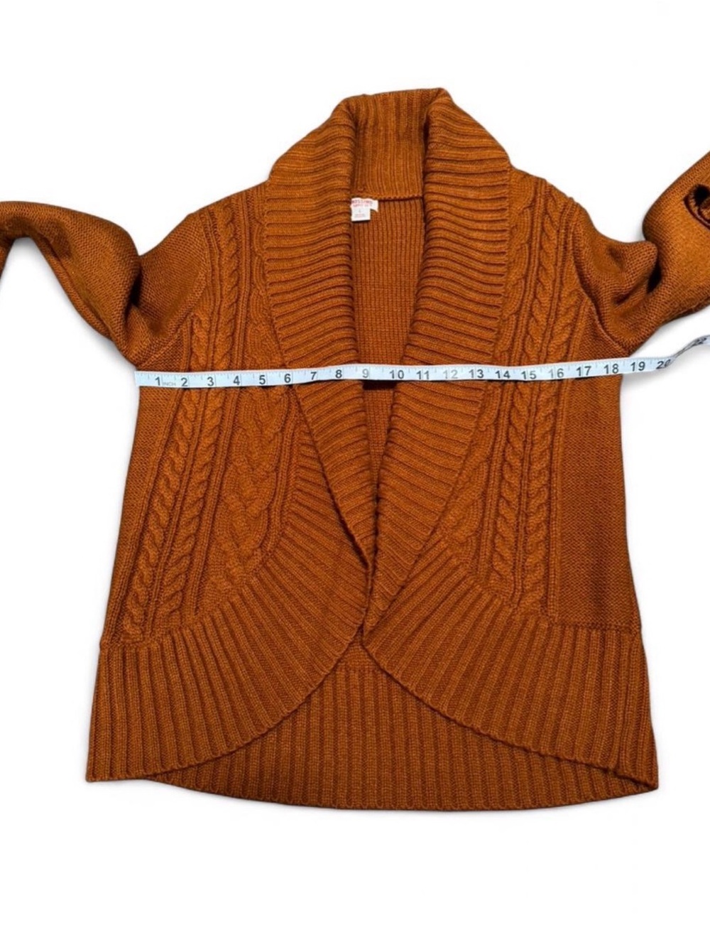 Mossimo Supply Co. Shawl Collar Cable Knit Cardigan - Rust Orange - Picture 4 of 8